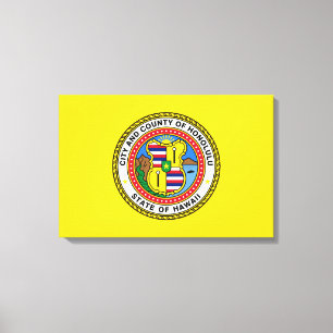 Flag of Honolulu (Hawaii) Canvas Print