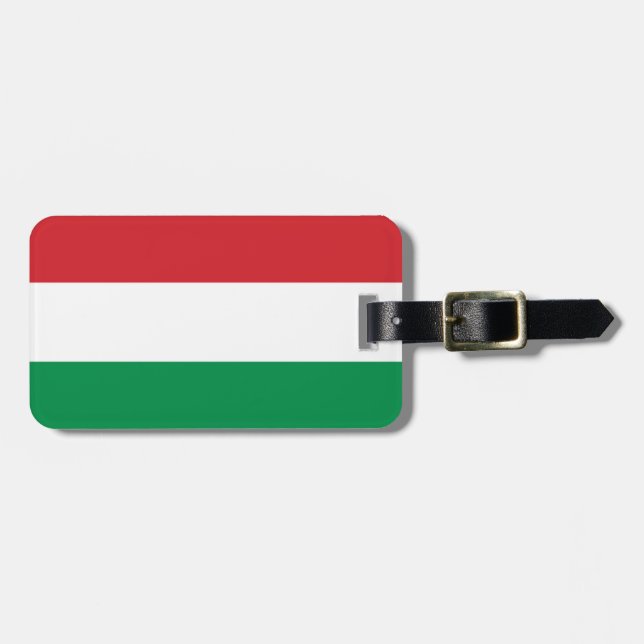 Flag of Hungary Easy ID Personal Luggage Tag (Front Horizontal)