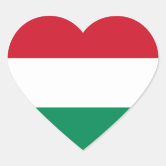 Flag of Hungary Heart Sticker