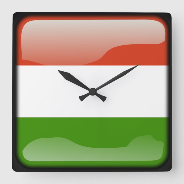 Flag of Hungary Square Wall Clock (Front)