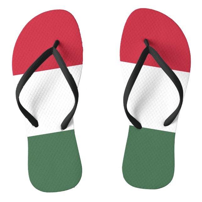 Flag of Hungary tricolor Flip Flops (Footbed)