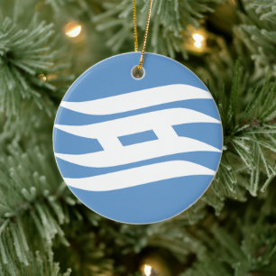 Flag of Hyogo Prefecture, Japan Ceramic Tree Decoration