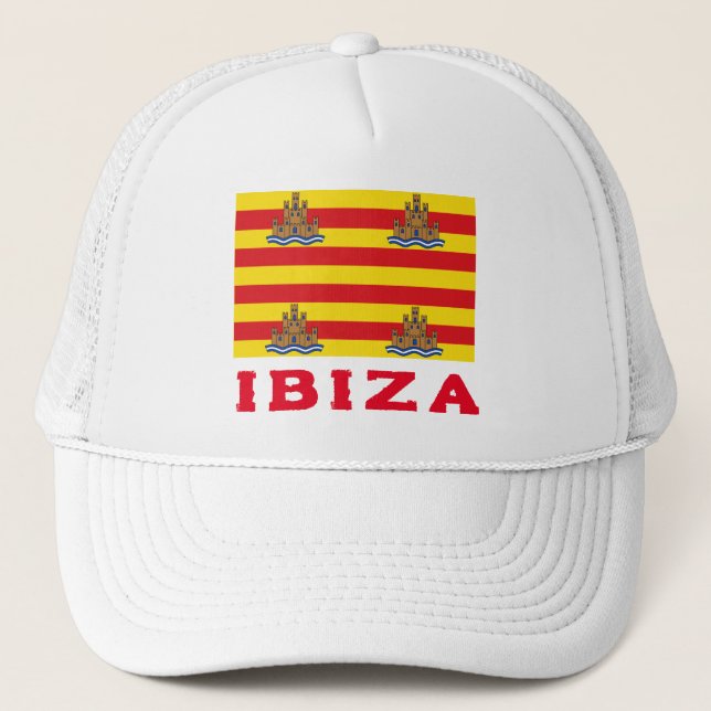 Flag of Ibiza, SPAIN Trucker Hat (Front)