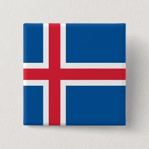 Flag of Iceland 15 Cm Square Badge