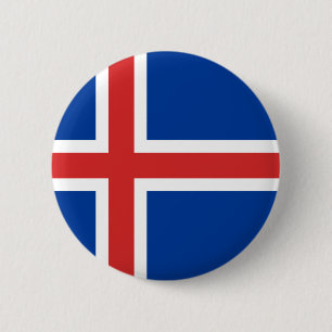 Flag of Iceland 6 Cm Round Badge