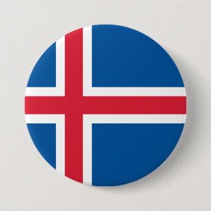 Flag of Iceland 7.5 Cm Round Badge
