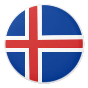Flag of Iceland Ceramic Knob