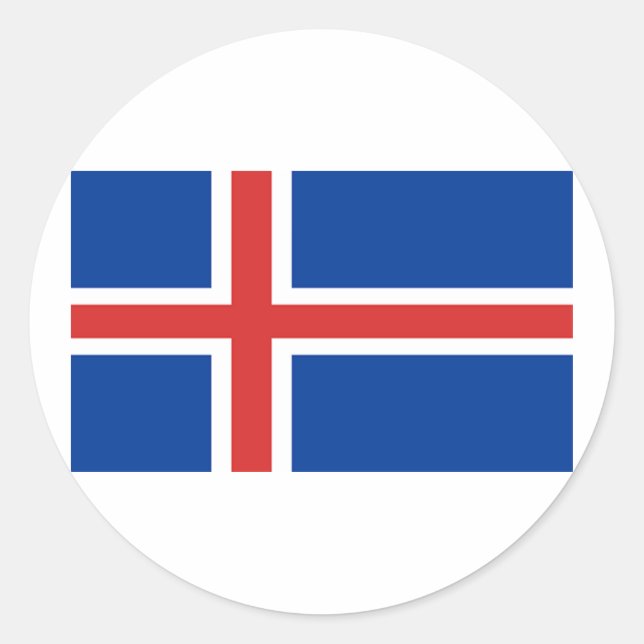 Flag of Iceland Classic Round Sticker (Front)