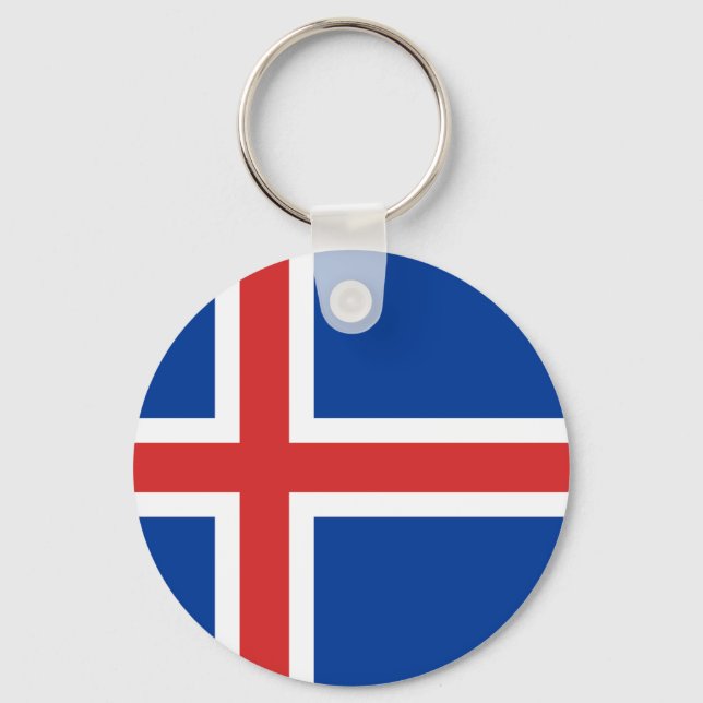 Flag of Iceland Key Ring (Front)