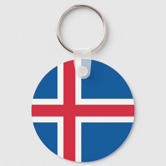 Flag of Iceland Key Ring (Front)