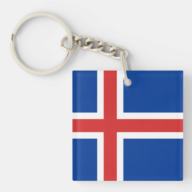 Flag of Iceland Key Ring (Front)