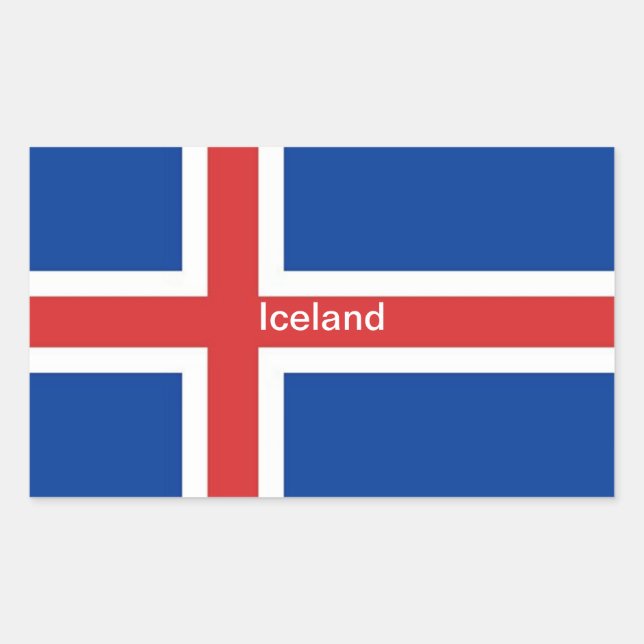 Flag of Iceland Rectangular Sticker (Front)