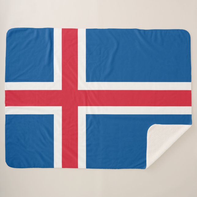 Flag of Iceland Sherpa Blanket (Front (Horizontal))