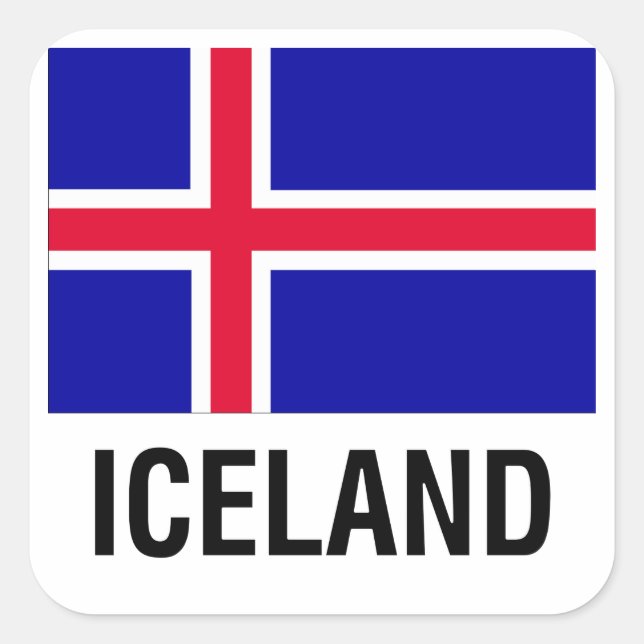 FLAG of ICELAND Square Sticker (Front)