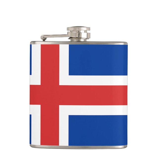 Flag of Iceland Vinyl Wrapped Flask (Front)