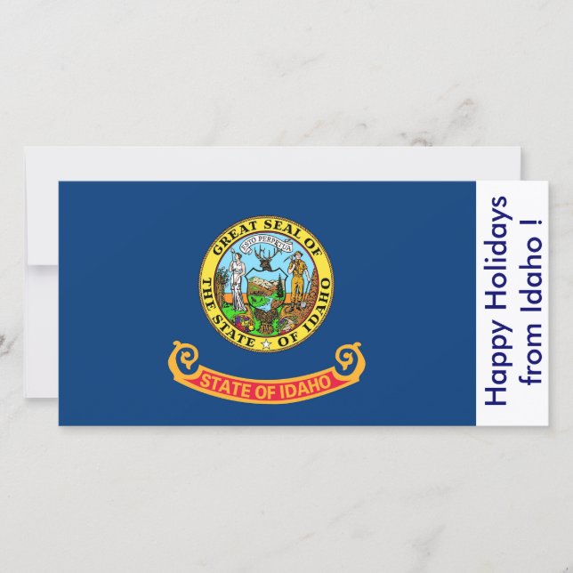 Flag of Idaho, Happy Holidays from U.S.A. Holiday Card (Front)