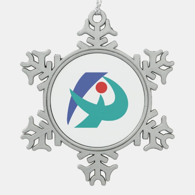 Flag of Iga, Mie, Japan Snowflake Pewter Christmas Ornament (Front)