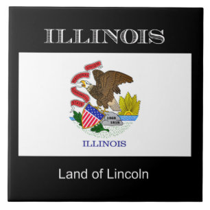 Flag of Illinois, labelled, Tile