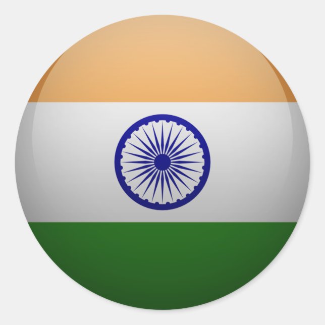Flag of India Classic Round Sticker (Front)