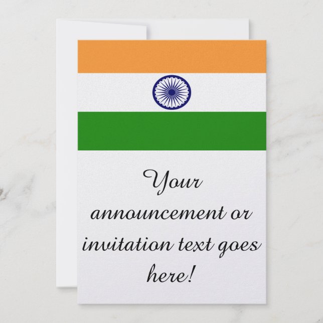 Flag of India Invitation (Front)