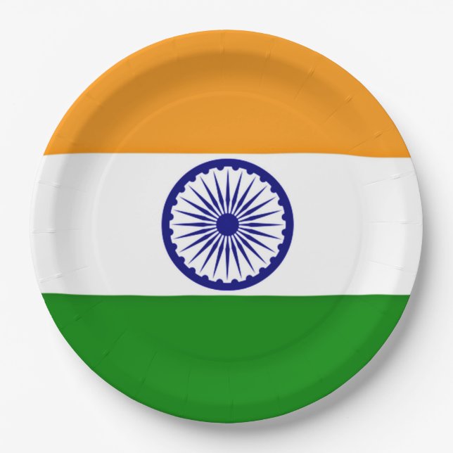 Flag of India Paper Plate (Front)