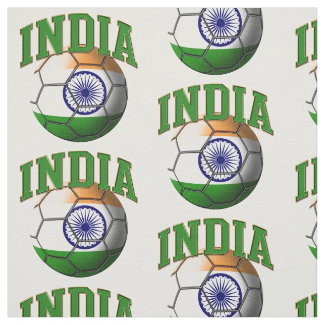 Flag of India Soccer Ball Pattern Fabric (Swatch)