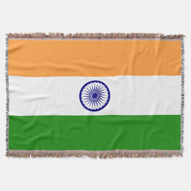Flag of India Throw Blanket (Front)