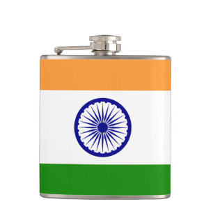 Flag of India Vinyl Wrapped Flask
