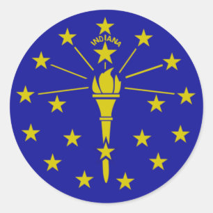 Flag of Indiana Classic Round Sticker