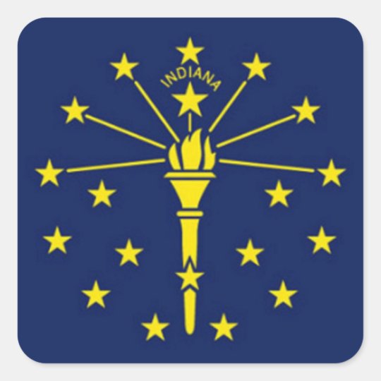 Flag of Indiana Square Sticker