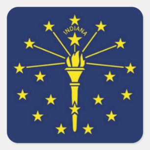 Flag of Indiana Square Sticker
