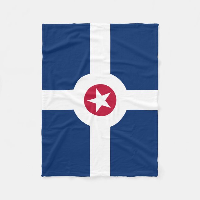Flag of Indianapolis, Indiana Fleece Blanket (Front)