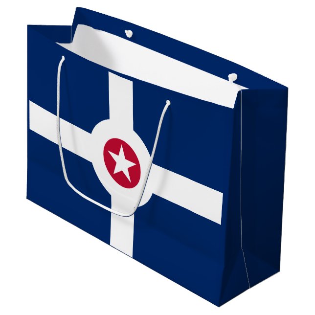 Flag of Indianapolis, Indiana Large Gift Bag (Front Angled)