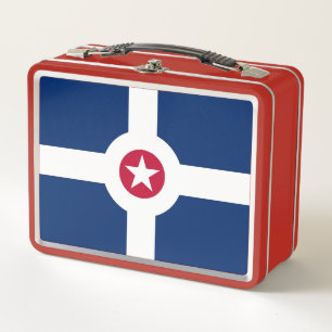 Flag of Indianapolis, Indiana Metal Lunch Box