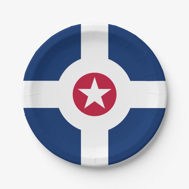 Flag of Indianapolis, Indiana Paper Plates (Front)