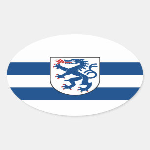 Flag of Ingolstadt, Bavaria - GERMANY Oval Sticker