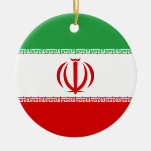Flag of Iran Ceramic Tree Decoration