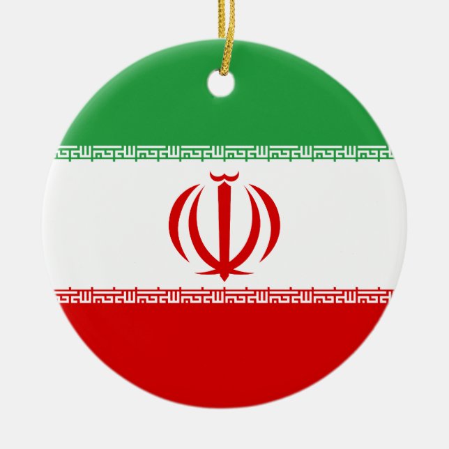 Flag of Iran Ceramic Tree Decoration (Front)