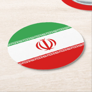 Flag of Iran Round Paper Coaster