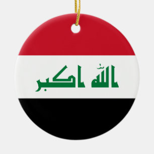 Flag of Iraq Ceramic Tree Decoration