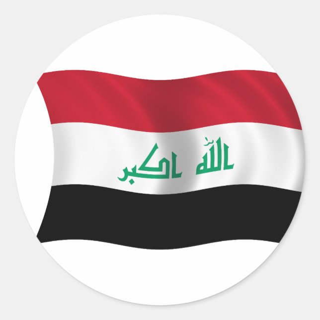 Flag of Iraq Classic Round Sticker (Front)