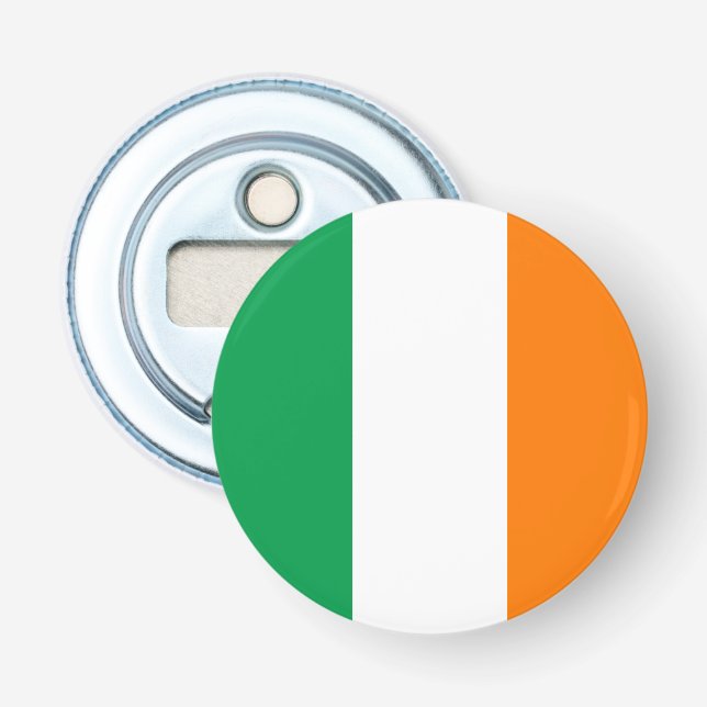 Flag of Ireland Button Bottle Opener (Front)