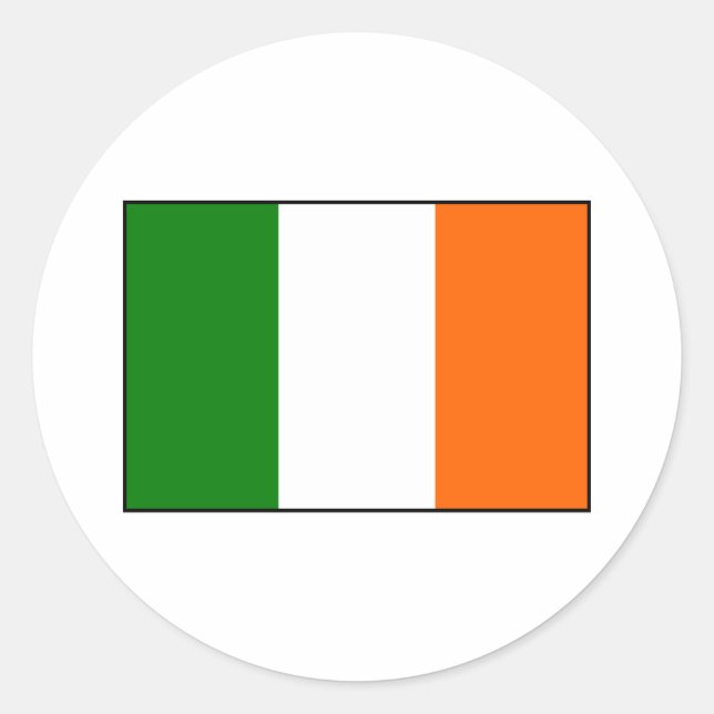Flag of Ireland Classic Round Sticker (Front)