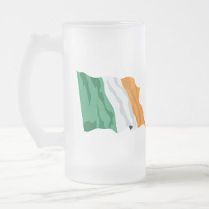 Flag of Ireland Frosted Glass Stein