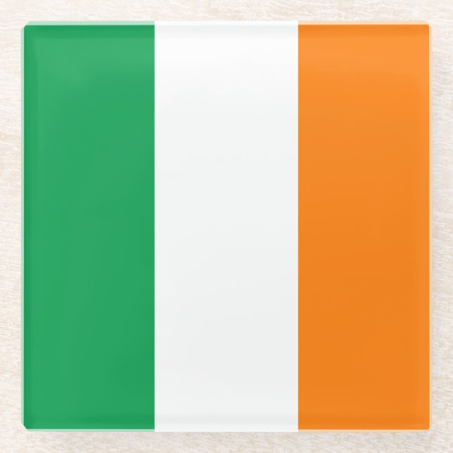 Flag of Ireland Glass Coaster (Front)