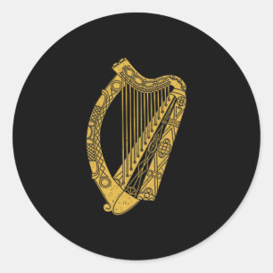 Flag Of Ireland Harp Flag Irish Harp Symbol Classic Round Sticker