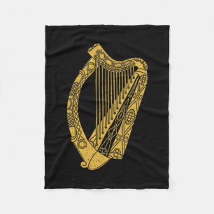 Flag Of Ireland Harp Flag Irish Harp Symbol Fleece Blanket