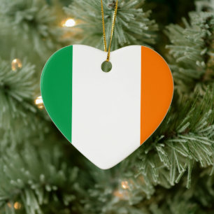 Flag of Ireland Heart Ceramic Tree Decoration