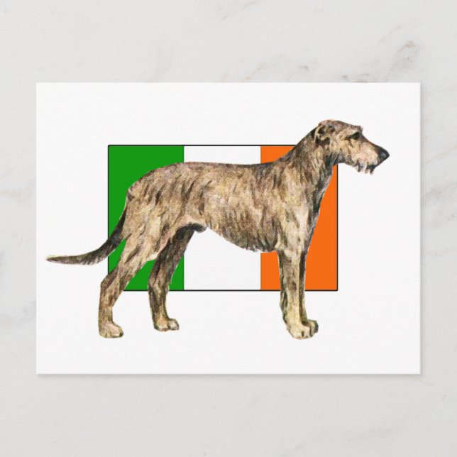 Flag of Ireland Irish wolfhound Gear Postcard (Front)