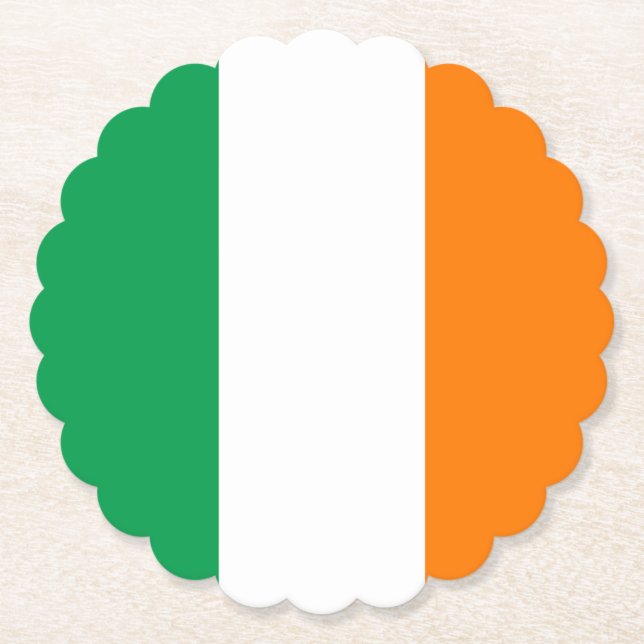 Flag of Ireland Paper Coaster (Front)